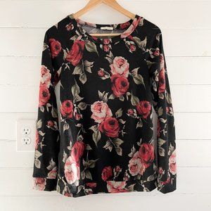 Black Floral Top 12pm by Mon Ami